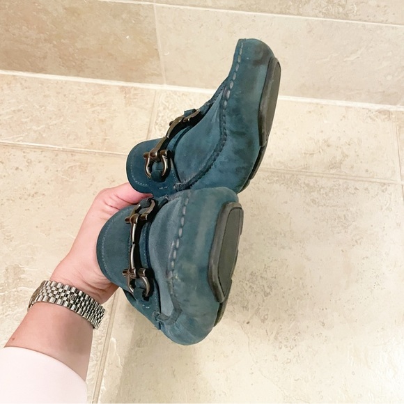 Salvatore Ferragamo Teal Turquoise Green Blue Loafers - Picture 5 of 12